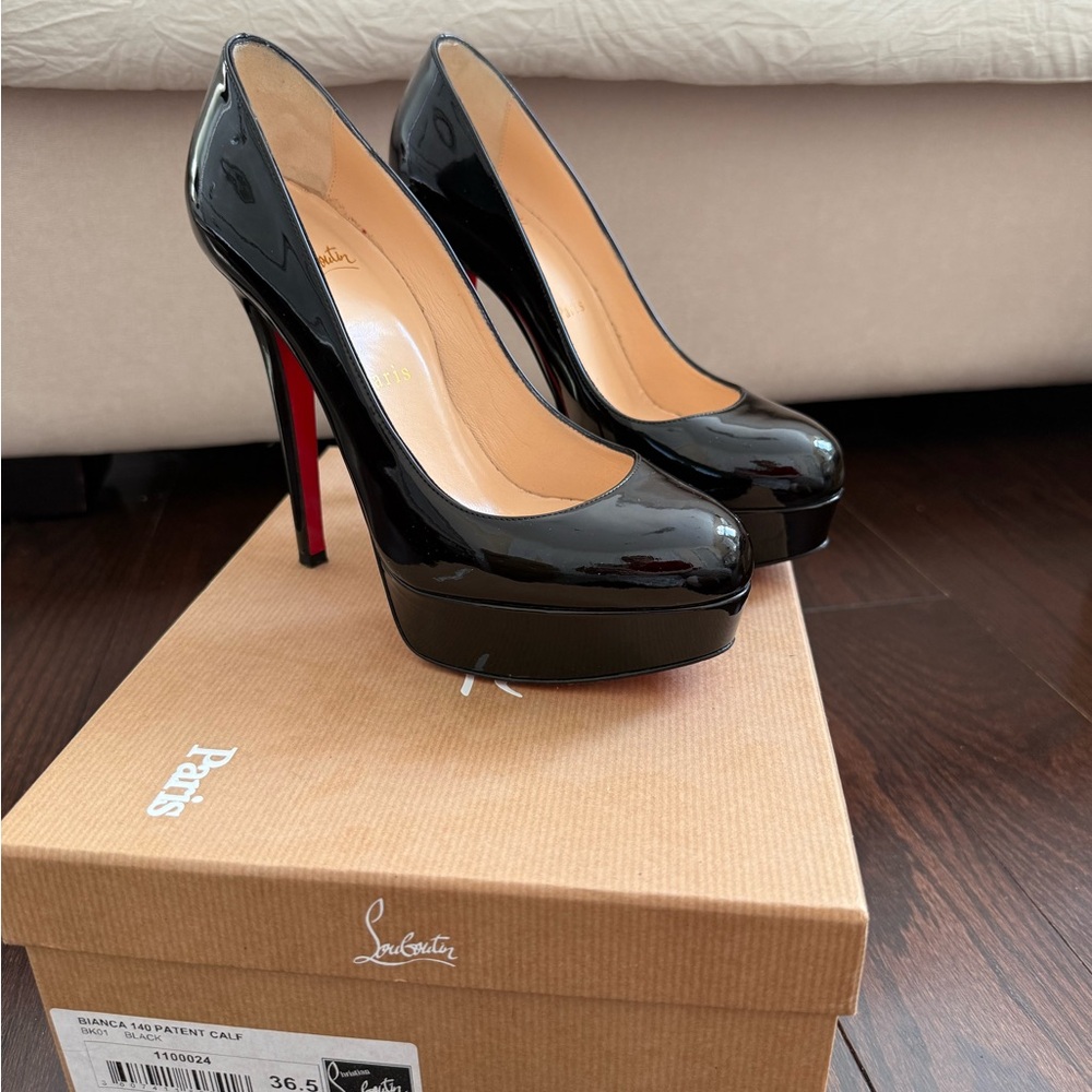 Christian Louboutin Bianca 140 platform pumps in patent leather - Picture 5 of 7